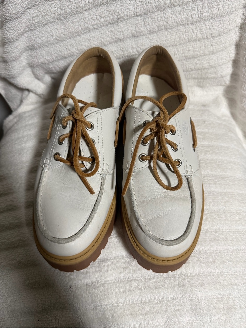 Timberland Women Stone Street Leather Boat Shoes 8.5